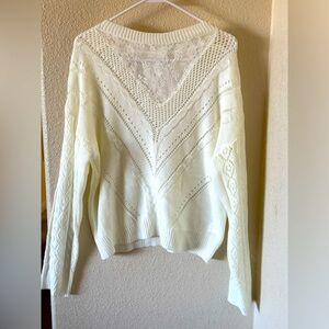 Women’s crocheted cream sweater for sale - size S
